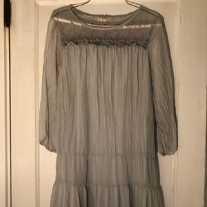 Blue/Silver Silk Dress